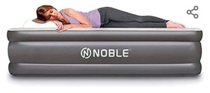 lot 75437 image: Noble Twin XL Luxury Upgraded Double HIGH Raised Air Mattress, Inflatable Airbed with Built-in Pump Elevated Raised Air Mattress Quilt Top,