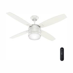 lot 75449 image: Hunter Fan 52 Seahaven Fresh with Handheld Remote Led Lighted Ceiling Fan Fresh White