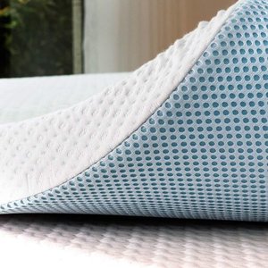 lot 75468 image: Subrtex 3 Inch Gel-Infused Memory Foam Bed Mattress Topper High Density Cooling Pad Removable Fitted Bamboo Cover Ventilated Design- (King)