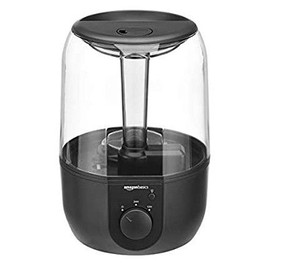 lot 75484 image: AmazonBasics Humidifier with Night Light and Aroma Diffuser - 4-Liter, Black