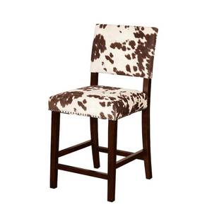 lot 75489 image: Linon Udder Madness Corey Counter Stool, 19W x 22.25D x 38.75H, Manhattan Stain