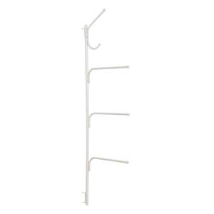 lot 75494 image: Household Essentials H12101 Hinge It Clutterbuster Towel Bars and Hook Valet  3 Towel Bars and Hook ALL-IN-ONE  White
