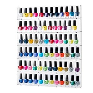 lot 75496 image: Sagler Rack Acrylic Organizer Holds up to 102 Bottles, Clear Nail Polish Holder Nail Polish Storage