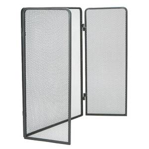 lot 75511 image: Mind Reader FIRESCREEN-BLK 3 Panel Fire Place Screen Door Panel with Double Bar Black Finish, Black