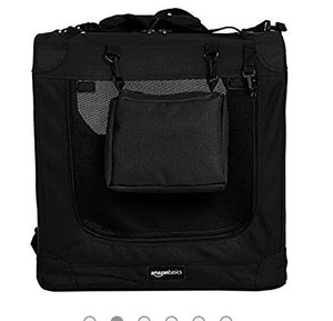 lot 75527 image: AmazonBasics Premium Folding Portable Soft Pet Dog Crate Carrier Kennel - 30 x 21 x 21 Inches, Black
