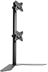 lot 75528 image: VIVO Dual LCD Monitor Desk Stand Free Standing Vertical 2 Screens up to 27 Black (STAND-V002H)