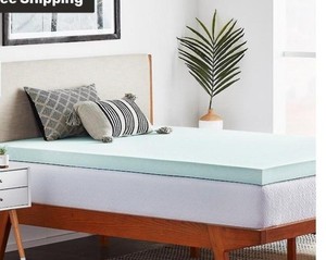 lot 76579 image: Best Price Mattress Twin Mattress Topper - 3 Inch Egg Crate Memory Foam Bed Topper with Lavender Cooling Mattress Pad, Twin Size