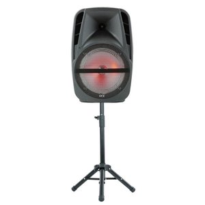 lot 76581 image: QFX PBX-61161 15 Portable Party Speaker with Wireless Microphone & Stand