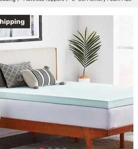 lot 76582 image: LINENSPA 3 Inch Gel Infused Memory Foam Mattress Topper - Queen Size