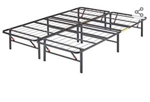 lot 76593 image: AmazonBasics Foldable, 14 Metal Platform Bed Frame with Tool-Free Assembly, No Box Spring Needed - Full