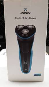 lot 1675 image: MOOSOO Shaver for Men, Triple Shaving Time Electric Rotary Razor for Shaving Wet Dry