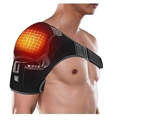 lot 1762 image: Heated Shoulder Wrap Brace,Portable Electric 3 Heating Setting Wireless Infrared Pad Strap with Hot Cold Therapy for Rotator Cuff, Frozen Shoulder,Relax Muscle Pain Relief Shoulder Compression Sleeve