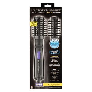 lot 1796 image: INFINITIPRO BY CONAIR Hot Air Spin Brush, 2 Inch and 1 12 Inch, Black