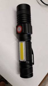 lot 1811 image: Rechargeable Flashlight, Spriak Magnetic Flashlights with Clip (Included Battery), Side Work Light, Bright, Zoomable Pocket EDC Flashlight for Camping, Hiking, Home Power Outage