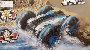lot 1831 image: Remote Control Car Boat Truck 4WD Land Water 2 in 1 RC Toy Car Blue