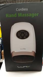 lot 1914 image: Lunix Cordless Electric Hand Massager wCompression - 6 Levels Pressure Point Therapy Massager for Arthritis, Pain Relief, Carpal Tunnel and Finger Numbness - Shiatsu Massage Machine with Heat -Black