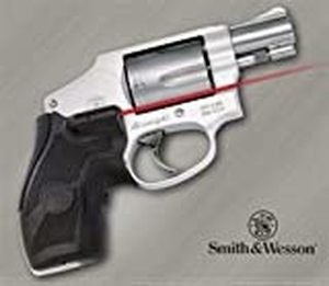 lot 1919 image: Crimson Trace LG-405 Lasergrips Red Laser Sight Grips for Smith & Wesson J-Frame (Round Butt) Revolvers - Compact Grip