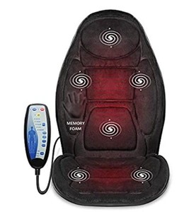 lot 1931 image: Snailax Memory Foam Massage Seat Cushion - Back Massager with Heat,6 Vibration Massage Nodes & 3 Heating Pad, Massage Chair Pad for Home Office Chair or Car Seat