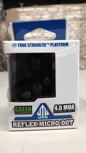 lot 1962 image: UTG Reflex Micro Dot, Green 4 MOA Single Dot, Adaptive Base, Black