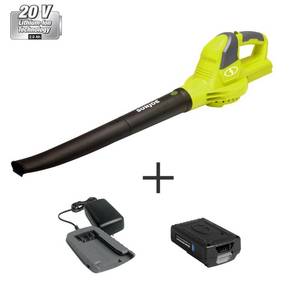 lot 1979 image: Sun Joe 20VIONLTE-BLW Amp 20-Volt Cordless BlowerSweeper, Kit (w2.0-Ah Battery  Quick Charger)