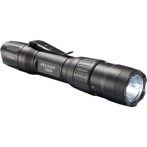 lot 1982 image: Pelican 7600 Rechargeable Tactical LED Flashlight - with Wand and Holster (Black), 7600COMBO