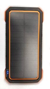 lot 1990 image: BLAVOR Solar Charger Power Bank 18W, QC 3.0 Portable Wireless Charger 10W7.5W5W with 4 Outputs & Dual Inputs, 20000mAh External Battery Pack IPX5 Waterproof with Flashlight & Compass (Orange)