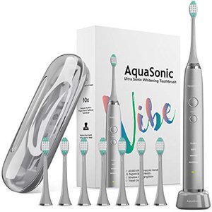 lot 1992 image: AquaSonic VIBE Series Ultra Whitening Pink Electric Toothbrush Satin Rose Gold