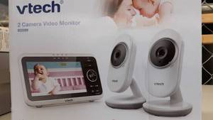 lot 1994 image: VTech VM350-2 High-Resolution, 5-inch Screen Video Baby Monitor with 2 Cameras- 2 Way Talk, Night Vision, Soothing Sounds and Lullabies