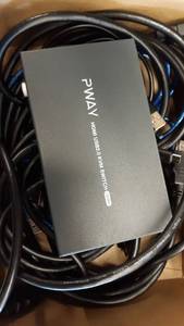 lot 52521 image: AAO 2 Port HDMI KVM Switch Dual Monitor 4K30Hz, with 2 USB 2.0 Hub, Support HDCP, Wireless Keyboard & Mouse and Hotkey Switch, No Power Adapter