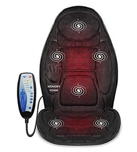 lot 52533 image: Snailax Memory Foam Massage Seat Cushion - Back Massager with Heat,6 Vibration Massage Nodes & 3 Heating Pad, Massage Chair Pad for Home Office Chair or Car Seat