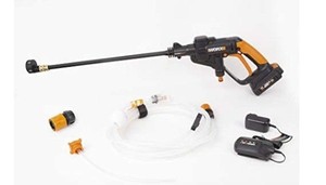lot 52537 image: WORX WG625 20V Hydroshot Cordless Portable Power Cleaner, Black and Orange