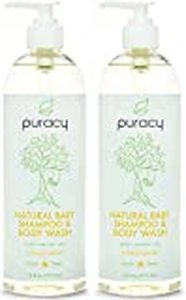 lot 52541 image: Puracy Baby Shampoo & Natural Body Wash, Tear-Free Hypoallergenic Bath Soap, 16 Ounce (2-Pack)
