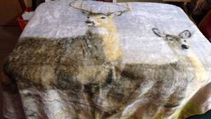 lot 7004 image: PLUSH LAP BLANKET - DEER