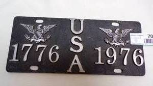 lot 7054 image: USA METAL PLATE
