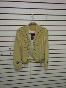 lot 8128 image: Renegade by Ren Ellis size 8 leather beaded jacket