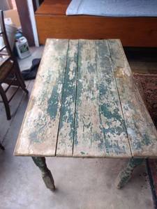 lot 8173 image: vintage kitchen table 4 ft wide 2 ft deep with drawer