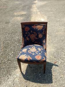 lot 8207 image: vintage wood and upholstered chair