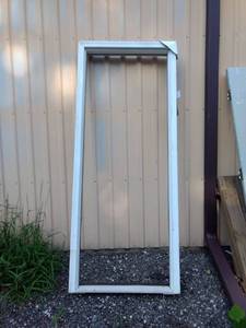 lot 8224 image: 30 by 80 right hand inswing door frame used has been installed and removed