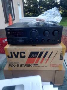 lot 8236 image: JVC RX - 516 vbk audio video control receiver with remote powers on no further testing done in original box