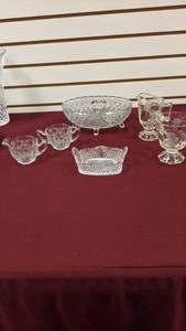 lot 9231 image: six clear-cut glass