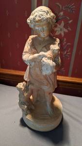 lot 9237 image: family cares statue girl with dogs