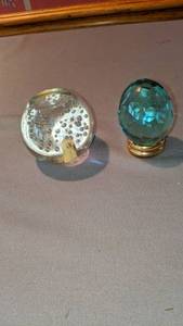 lot 9281 image: glass paperweight and glass egg