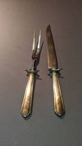 lot 9283 image: Sterling silver carving set
