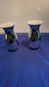 lot 9317 image: two silver and white bases