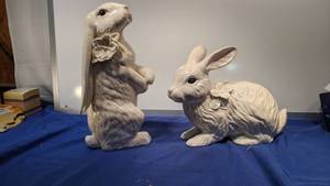 lot 9363 image: two ceramic rabbits