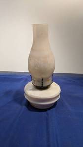 lot 9377 image: vintage hurricane lamp needs cleaning