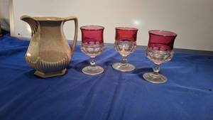 lot 9378 image: real Ironstone China WM Adams and son England and three goblets