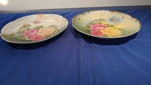 lot 9380 image: two hand-painted plates
