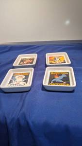 lot 9382 image: four pottery Barn vintage posters dishes