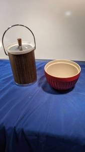lot 9435 image: stoneware bowl and ice basket